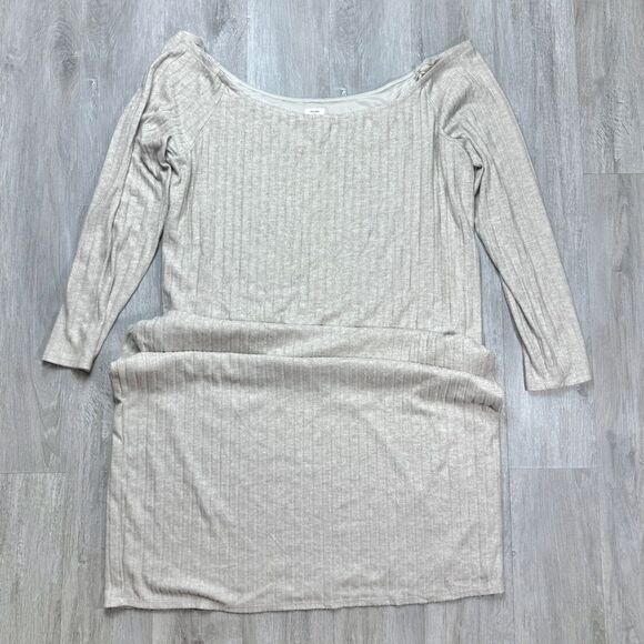 Bar III Women's Plus Size White Off the Shoulder Long Sleeve Sweater Dress 4X - Picture 3 of 7